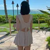 Swimswear Women's Korea Style beige Femelle One Piece Massuit de baignade Femmes Monokini Biquinis Bathing BodySuit 2024 Place Wear