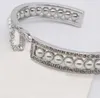 Luxury quality charm opened bangle with diamond and nature shell beads in silver plated have stamp box PS3464B