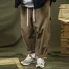 Calças TDFR Patchwork Cargo Pants Men Cordoy Contraste Stitch Troushers calças de rua de rua larga calças casuais soltas