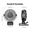 الأجهزة الأخرى Topk Mini Portable Clip on Fan USB سطح المكتب مروحة 3 سرعات هادئة الرياح 720 دوارة شخصية مروحة كهربائية مروحة المنزل وضعت مروحة J240423