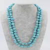 Chaines Hurlite Turquoise Green Baroque 11-14 mm Collier 50inch Perles entières Nature FPPJ Femme 2022Chains273O