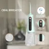 Irrigators Oral Irrigator with Storage Holder Protable Water Flosser Rechargeable 5 Modes Dental Water Jet 350ML Tank IPX7 Waterproof 6 Jet