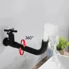 Kitchen Faucets Sink Faucet Wall Mount Black Brushed Contemporary Basin Outdoor Garden Bathroom 360 Rotation Sprayer Taps