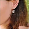 Stud Lotus Fun Real 925 Sterling Sier Earrings Handmade Designer Fine Jewelry Flower In The Rain Fashion Dangle For Women 240113 Drop Dh9He