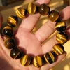 Bärade 8mm natursten Tigers Eye Buddha Armband Brown Tiger Eyes Pärlor Armband för män Kvinnor Yoga Healing Armband Smycken 240423