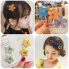 ヘアアクセサリー3/6/12 PCS/セット子供かわいい色光沢のある5点星の花の髪のクリップベビーガールラブリーヘアピンキッズヘアアクセサリー