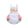 Tek parçalar 03y yeni doğan bebek kız bebek Romper Ruffles tulum doğum günü kıyafetleri dondurma baskı sevimli bebek kız kıyafetleri yaz kostümleri