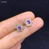 Stud Earrings Gift Natural And Real Amethyst Earring 925 Sterling Silver