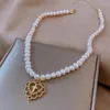 Chains Retro Pearl Necklace Exquisite Hollow Love For Cross Pendant Chocke Jewelry All-match Gifts Birthday Mother's