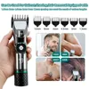 Professionelles Haar Clipper Keramikklinge wasserdichte elektrische elektrische Haarschneider -LED -Haircut -Maschine für Männer 240412