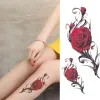 Tatuaggi sexy fiore rosa tatuaggio finto per donna addome addome tatuaggio floreale arte impermeabile adesivo tatuaggio temporaneo per tatuaggio