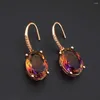 Dangle Earrings FFGems Natural Ametrine Big Love Stone Amethyst Sterling 925 Silver Earring Fine Jewelry For Women Party Wedding Gift