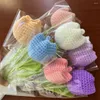 Dekorative Blumen 5pcs DIY Künstliche Blumenstrauß Sonnenblumen Handknitter gefälschten Strickblumen-Heimdekoration Muttertag Jubiläumsgeschenk