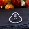 バンドHuitan Water Drop Wedding Ring Band Trendy Peared Cubic Zircon Stone Paved Silver Plated Anniversary RingWholesaleロット