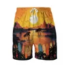 Shorts masculinos Partem tropical 3D Imprimir calças curtas para homens roupas de coco parrot praia troncos de férias havaianos Bermudas de Bermudas