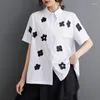Women's Blouses Japanese Korea Style Print Flower Short Sleeve Loose Summer Blouse Shirts Fashion Women Casual Office Lady Work