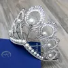 Hårklipp chic kristall tiara vintage påfågel brudtillbehör för bröllop quinceanera tiaras och kronor tävling pärlor pannband pannband