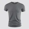 Mens T-shirt Couleur pure V Collier à manches courtes Tops T-shirt Tshirt Black Colls Man Tshirts Fitness pour vêtements masculins 240410