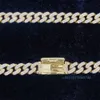 Hip Hop Fine Jewelry 10mm Moissanite 14k Gold Plated Cuban Link Chain Necklace Bracelet Diamond for Men