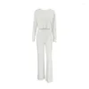 Roupas em casa 2024 Autumn estilo branco conforto fresco e calça de camisa longa casual pijama ladries 'calwear