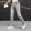 2024 printemps / été Nouveau pantalon polyvalent de jean européen à diamant chaud brodé