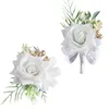 Decoratieve bloemen Bruidegom Bruid Corsage Flowerpols Set kunstmatige armbanden bruiloft accessoires