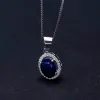 Ожерелья Gem's Ballet's Natural Blue Sapphire Real 585 14K 10K 18K Gold 925 Серебряное подвесное ожерелье для женского ожерелья украшения
