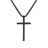 Colares de pendentes simples orifício quadrado liso colar de aço inoxidável de aço inoxidável para jóias religiosas cristãs