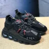 REAZIONE DI REAZIONE CAMINA CHUAD CHUAND DESIGNER Italia Altezza riflettente Sneaker triplo Black Multi Color Suede in pelle scamosciata fluo beige Sneaker all'aperto