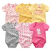 Sets Baby Girl Jumpsuit 6pcs/lot Body Suit 2023 Spring Summer Toddler Boys Romper Cartoon Newborn Outfits Infant Clothes Set Cotton