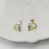 Studörhängen koreanska elegant pärla dekoration guld minimalistiska öron droppar modetillbehör silver