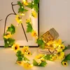 Strings 1pc Sunflower String Lights (6.56ft) LED Simulation Artificial Leaf Flower