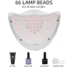 Nail Polishing Lamp For Curing All Gel Polish Dryer With Large 66LEDs LCD Smart Tools 240415