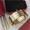 Hoogwaardige luxe armband Carter v Gold Card Home Schroefarmband 18k Rose Gold CNC Craft brede versie Non Boor 4 10 Love Buckle Bracelet