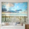 Tapisses Seaside Beach Landscape Tapestry Ocean Ocean Waves Tropical Palmor Trees Summer Home Garden Wall suspendu Art Deco Mural