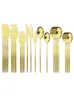 30pcsset oro posate set di cimastri in acciaio inossidabile coltelli da pinne dessert forchetta dessert cucchiai cupi di tè cucchiai canottaggio argenteria cucina tavolino 6027890