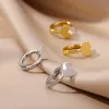 Brincos de aço inoxidável Brincos de coração para mulheres meninas Gold Brincos de argolas coreanas Jóias de moda coreana Presentes de casamento Bijoux femme