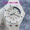 AP Diving Wrist Watch Royal Oak Offshore Series 15707CB White Ceramic Mens Watch with Blue and White Color Matching Automatic Mechanical Watch 42mm