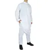 White Standing Collar Long Long Arabian Arabian Robe Set da due pezzi
