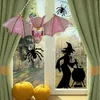 Figurine decorative Halloween pipistrello colorato vetrata vetrata Suncatcher finestra appesa a parete acrilica Decorazione artistica di Natale decorazioni alte gnomi