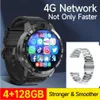 Dual Camera Android Smartwatch med 128G ROM Steel Strap 1000mAh Battery Power Bank GPS WiFi Google Play Store Smart Wrist Watch
