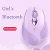 Möss Purple Bluetooth 5.1 Trådlös mus omvinnbar spelare Girl Pink möss USB Optisk spelmus för bärbar datorkontorskontor