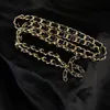 Designer Chain Belt Necklace with Vintage Cowhide Genuine Leather Belt Women's Chain Letter Luxury Belt Copper Adjustable Women's Belt