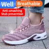 Laarzen guyusa veiligheidsschoenen vrouwen zacht ademend comfortabel anti -smashing anti punctie stalen teen schoenen maat 3640