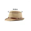 Berets Men Sun Hat Cool Curled Edge Straw Decorative