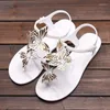 Sandals Charms Butterfly Jelly Shoes Woman Flat Heels Plastic PVC Candy Flip Flops Ladies Travel Slippers White Sandalias Mujer