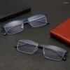 Lunettes de soleil 2024 Cadre PC Men de lecture de lunettes vintage Business Half Border Hyperopia Eyeglass masculin 1.0-4.0