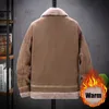 Men's Jackets Artificial fur plush lining jacket bomber pilot flight jacket mens winter velvet jacket thickened windproof truck jacketL2404