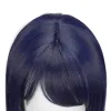 Wigs Lemail wig Synthetic Hair Genshin Impact Kujyo Sara Cosplay Wig 35cm Short Blue Wig Cosplay Wigs for Women Heat Resistant Wig