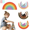 Montessori 3D Puzzle Toys Silicone Stacking Rainbow Toy för 3 till 5 -åring och upp barnbarn Toys 240415